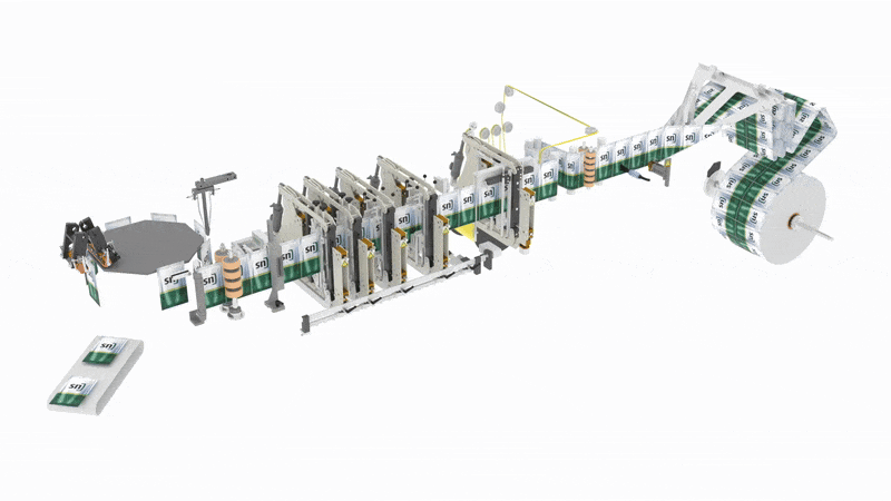 Animation of an industrial packing machine 