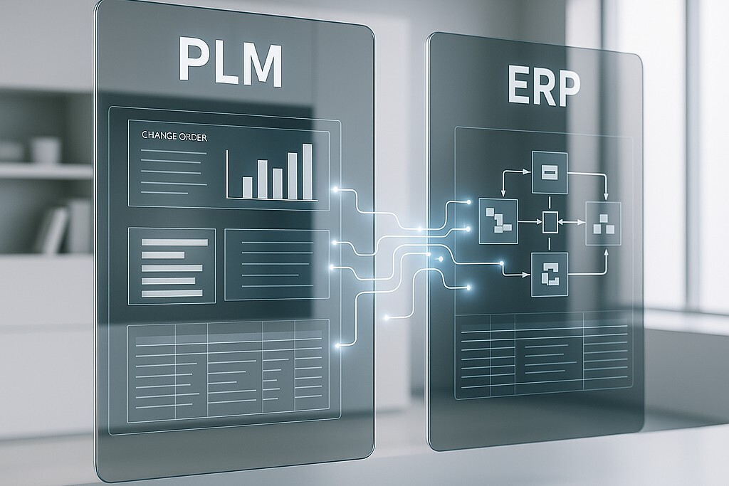 Digital dashboard illustrating the integration of QMS with PLM for quality and compliance management